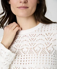 French Connection Women's Cropped Crotchet-Bobble Long Sleeve Sweater