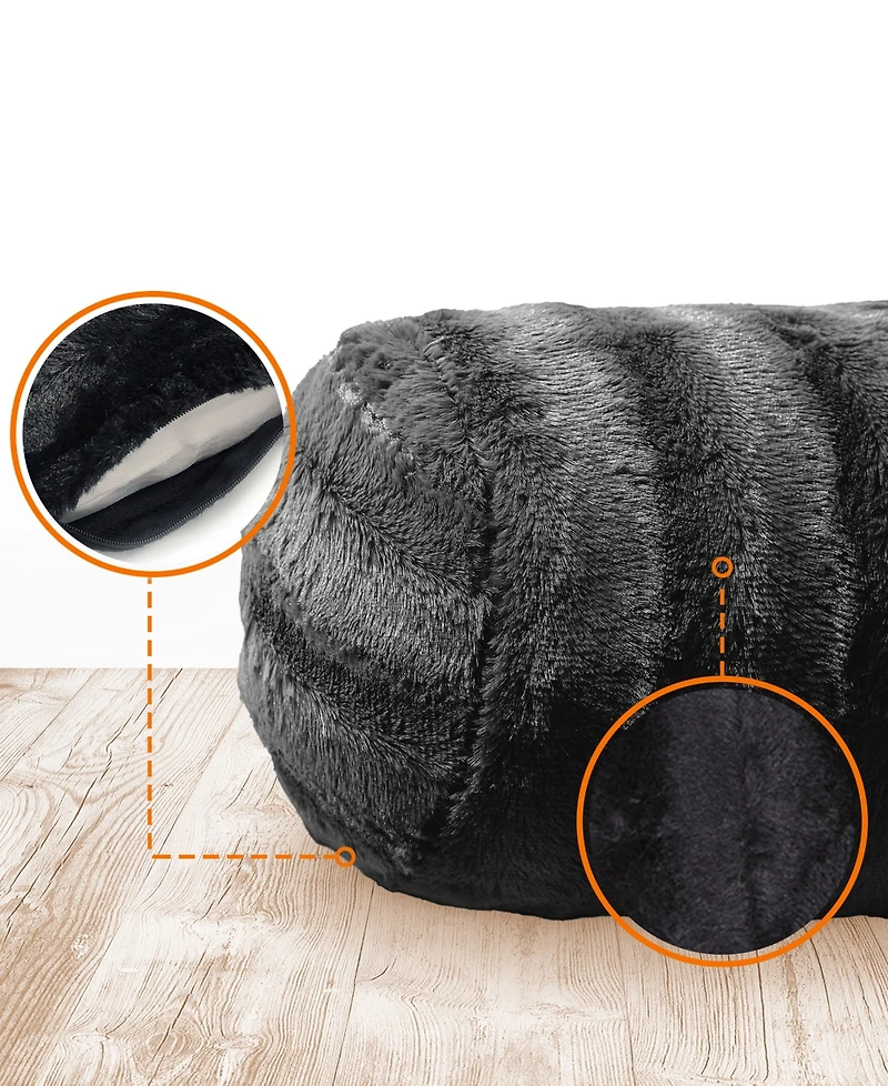 Cheer Collection Bolster Decorative Pillow Set, 8" x 24"