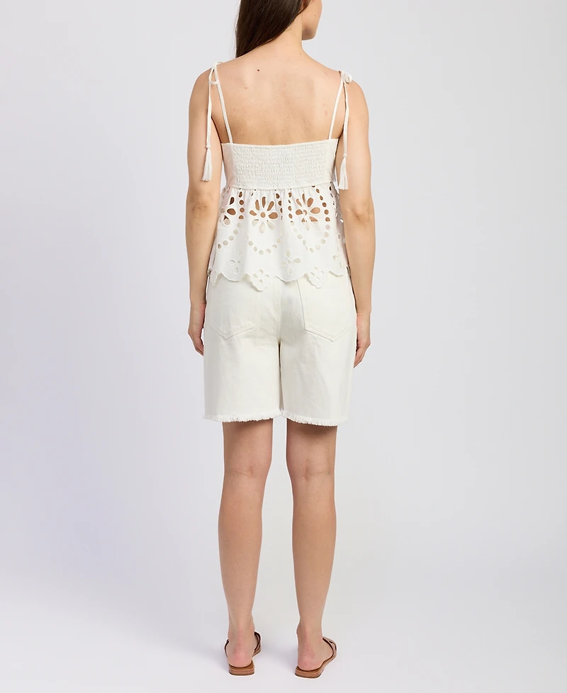 En Saison Women's Courtney Cotton Peplum Top