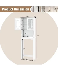 Gymax Bathroom Over The Toilet Space Saver Storage Cabinet Organizer Shelf