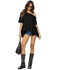 Edikted Womens Josy Off Shoulder Handkerchief Top