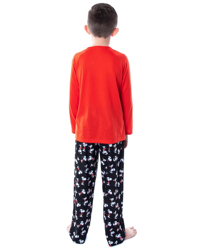 Peanuts Boys Joe Cool Snoopy Pajamas Raglan Shirt And Pant Sleepwear Set