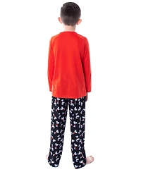 Peanuts Boys Joe Cool Snoopy Pajamas Raglan Shirt And Pant Sleepwear Set