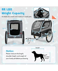 Foldable Dog Bike Trailer with 3 Entrances – Durable Pet Cart for Traveling and Cycling