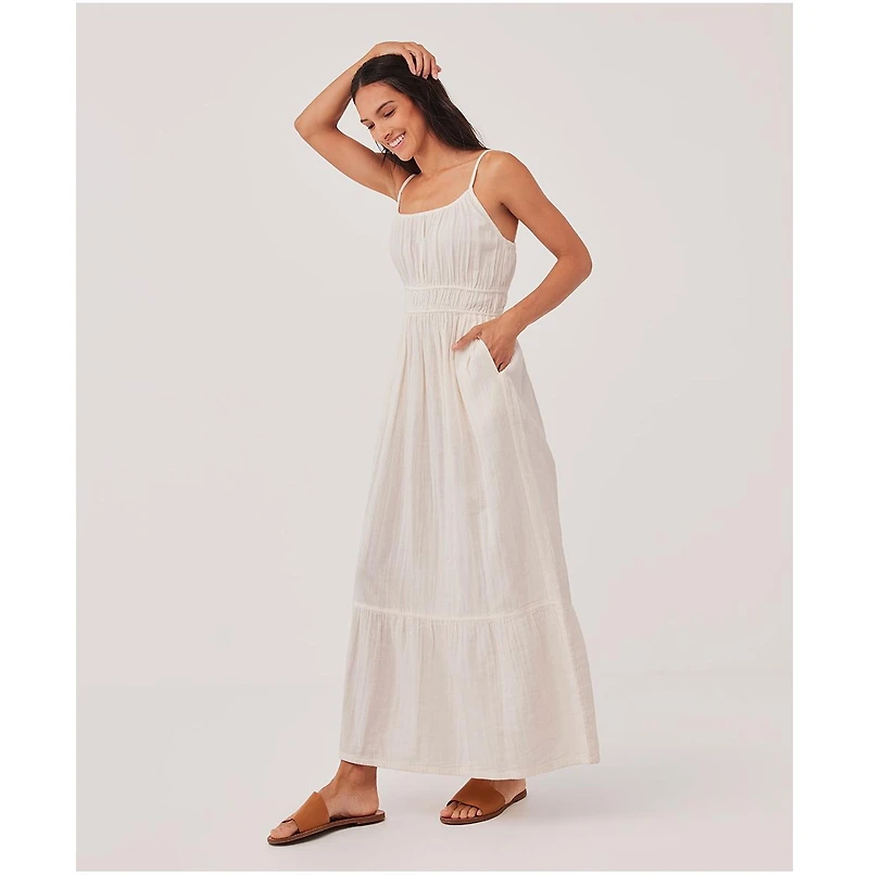 Pact Women's Organic Cotton Coastal Double Gauze Cami Maxi Dress