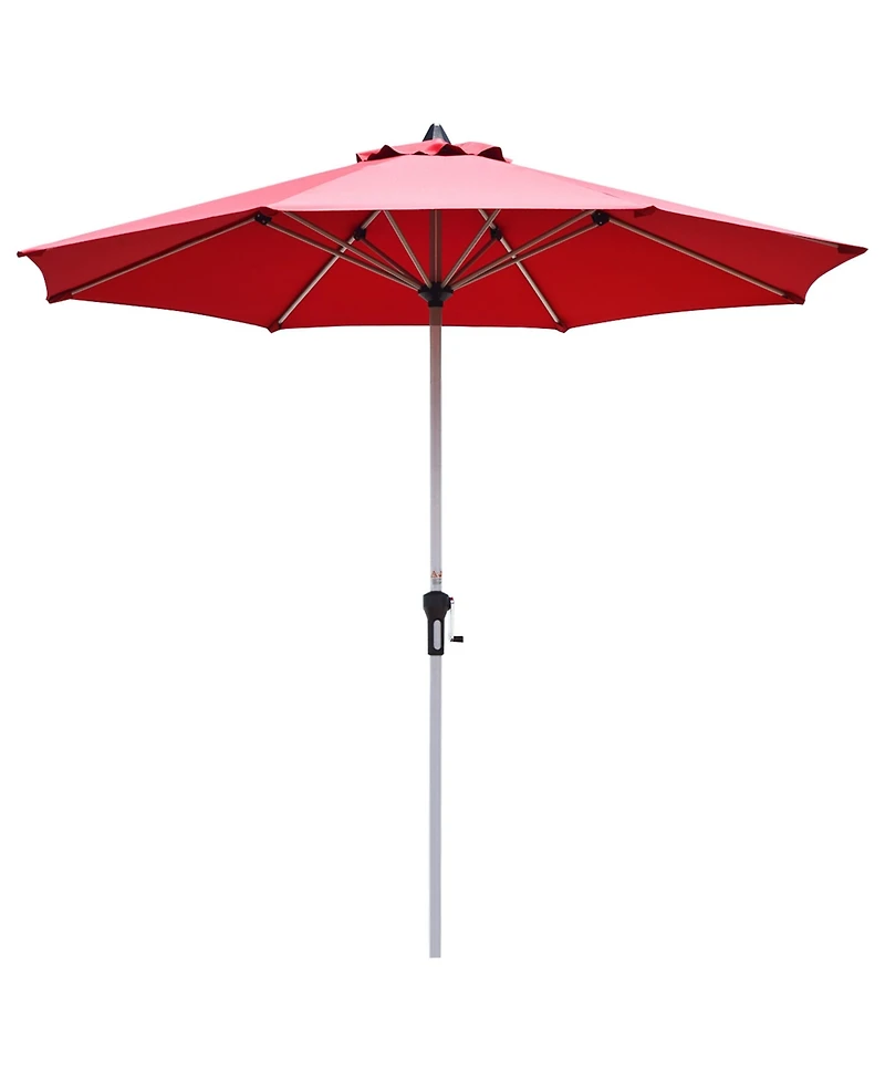 Gymax 9Ft Patio Outdoor Umbrella Market Table Umbrella w/ Crank 8 Ribs