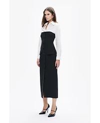 Nocturne Women's Shirt Detail Midi Dress