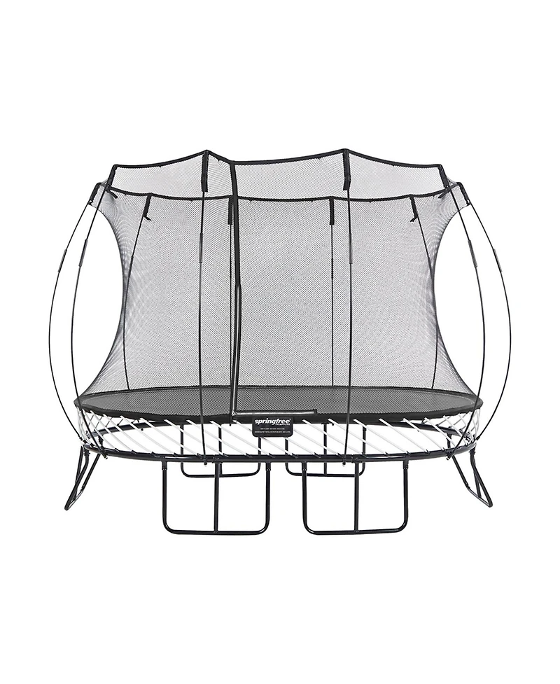 Springfree Trampoline 8 ft x 13 ft Medium Oval + FlexrHoop + FlexrStep V2 Bundle – Springless Fun with Goal Hoop and Ladder Attachment Accessor