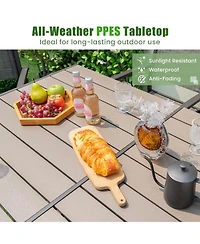 Large Outdoor Rectangle Dining Table with Metal Legs