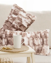 Cheer Collection Decorative Faux Fur Deccorative Pillow Set, 12" x 20"