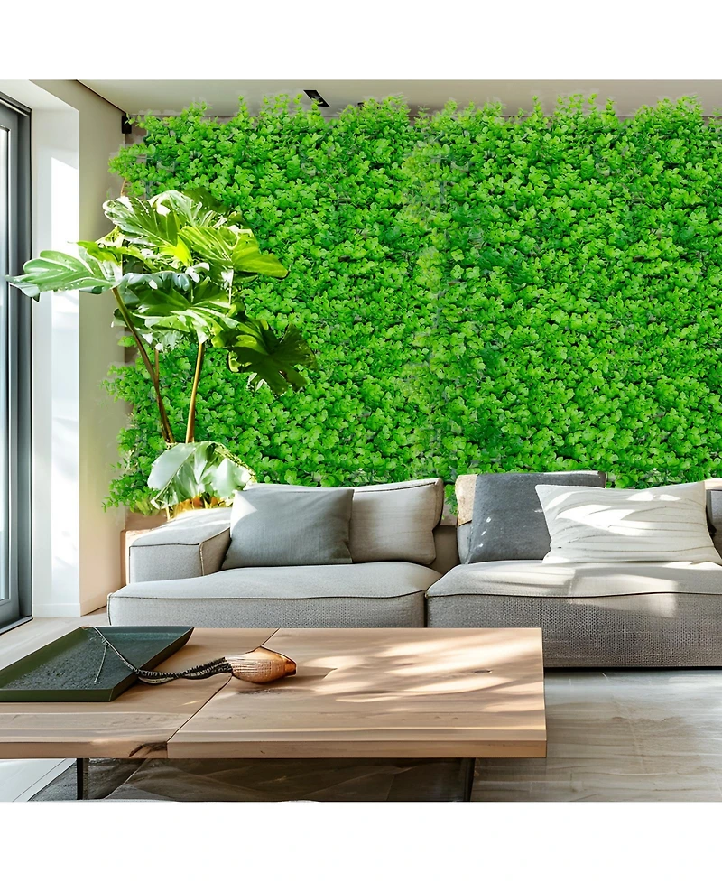 Grass Wall Panels (20pc): Privacy Screen, Indoor/Outdoor Green Wall Decor