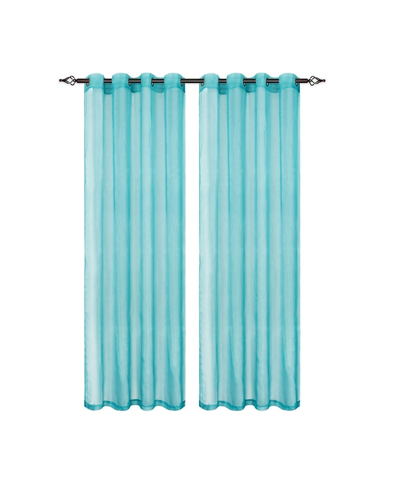 GoodGram Ultra Luxurious Elegant Sheer Grommet Single Curtain Panel - 54 in. W x 84 L, White