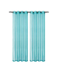 GoodGram Ultra Luxurious Elegant Sheer Grommet Single Curtain Panel - 54 in. W x 84 L, White