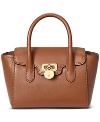 Lauren Ralph Pebbled Leather Small Tanner Satchel
