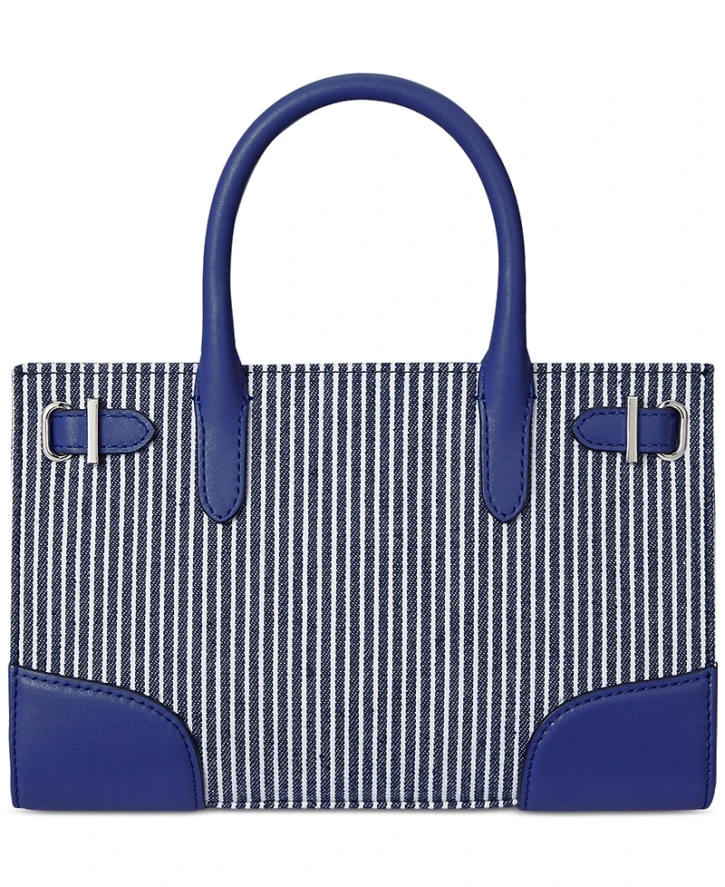 Lauren Ralph Lauren Striped Canvas Small Devyn Tote Bag