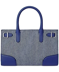 Lauren Ralph Lauren Striped Canvas Small Devyn Tote Bag