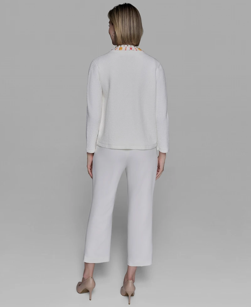 Karl Lagerfeld Paris Women's Embellished-Neck Jacket