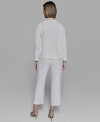 Karl Lagerfeld Paris Women's Embellished-Neck Jacket