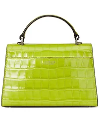 Lauren Ralph Crocodile-Embossed Leather Small Farrah Satchel
