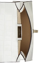 Lauren Ralph Lauren Farrah Small Crocodile-Embossed Leather Satchel