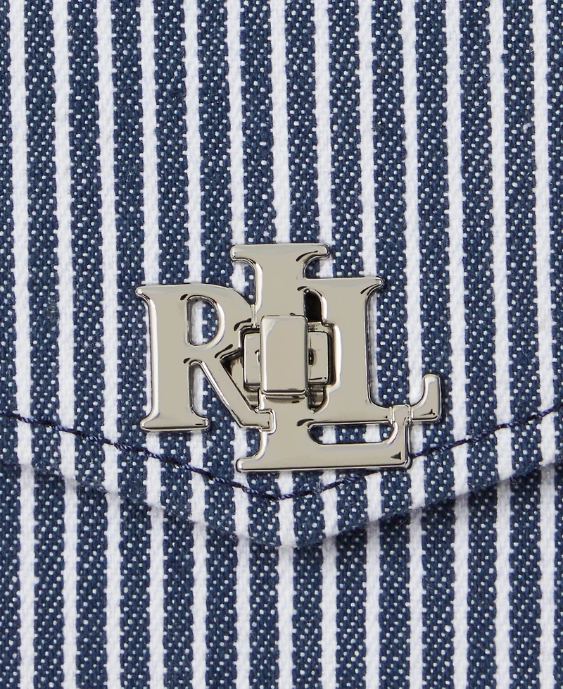 Lauren Ralph Lauren Striped Canvas Small Farrah Satchel