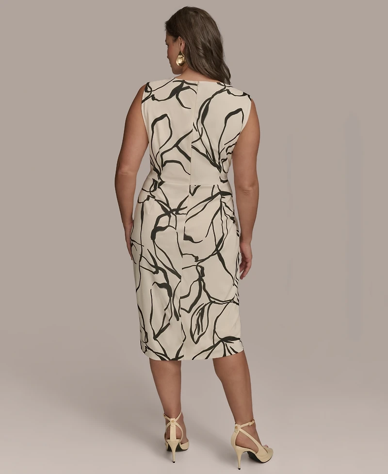Donna Karan New York Plus Size Hardware-Trim Side-Twist Dress