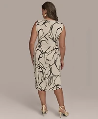 Donna Karan New York Plus Size Hardware-Trim Side-Twist Dress