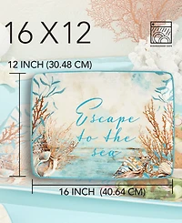 Certified International Escape to the Sea Rectangular Platter