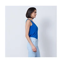 Carlisle Women's Reversible Silk Crepe Cami Tank Top Fountain