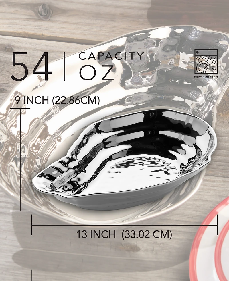 Certified International Silver Plated Oyster Serving Bowl