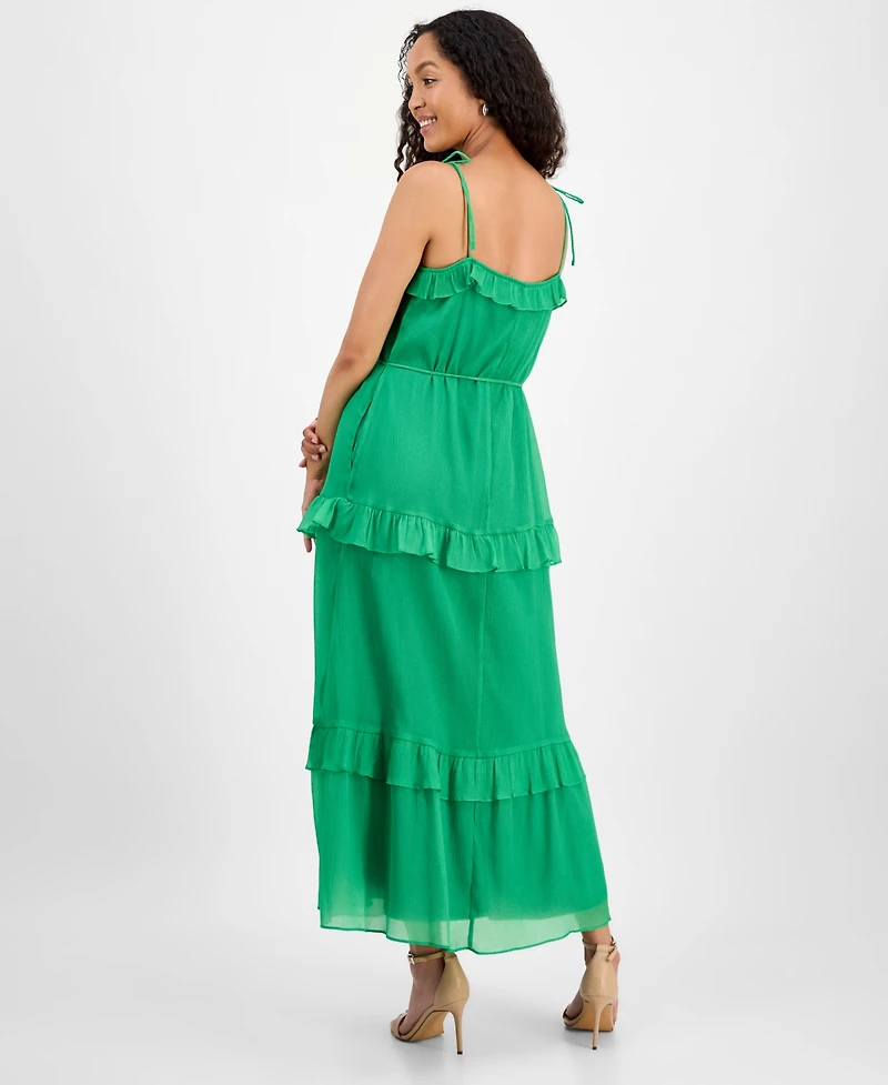 julia jordan Women's Tie-Strap Maxi Dress
