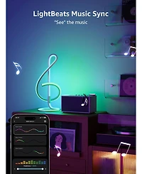 Lepro TB2 Ai Smart Table Lamp, Rgb+Ic Addressable Led Lamp Alexa Google Enable, App Control Color Changing Modern Spiral Lamp No Remote, Music Sync, A
