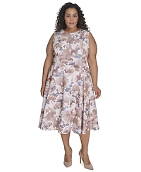 Calvin Klein Plus Printed Sleeveless Midi Dress
