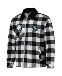 The Wild Collective Men's and Women's Black/White New York Liberty Flannel Full-Zip Shacket