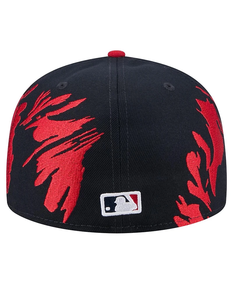 New Era Men's Navy/Red Atlanta Braves Retro Pattern 59FIFTY Fitted Hat