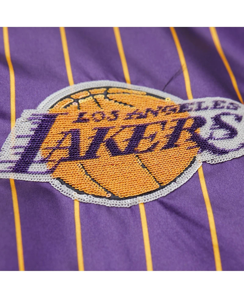 Mitchell & Ness X Dannijo Women's Purple Los Angeles Lakers Satin Full-Snap Jacket