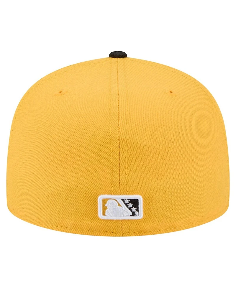 New Era Men's Yellow/Black Bradenton Marauders Authentic Collection 59FIFTY Fitted Hat