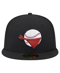 New Era Men's Black Quad Cities River Bandits Authentic Collection 59FIFTY Fitted Hat