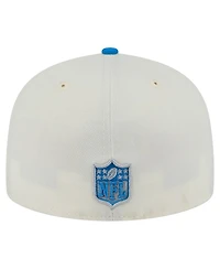 New Era Men's White/Blue Detroit Lions Main 59FIFTY Fitted Hat