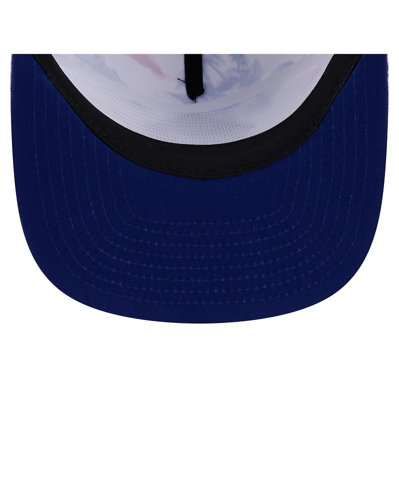 New Era Men's White Texas Rangers Printed Island Golfer Snapback Hat