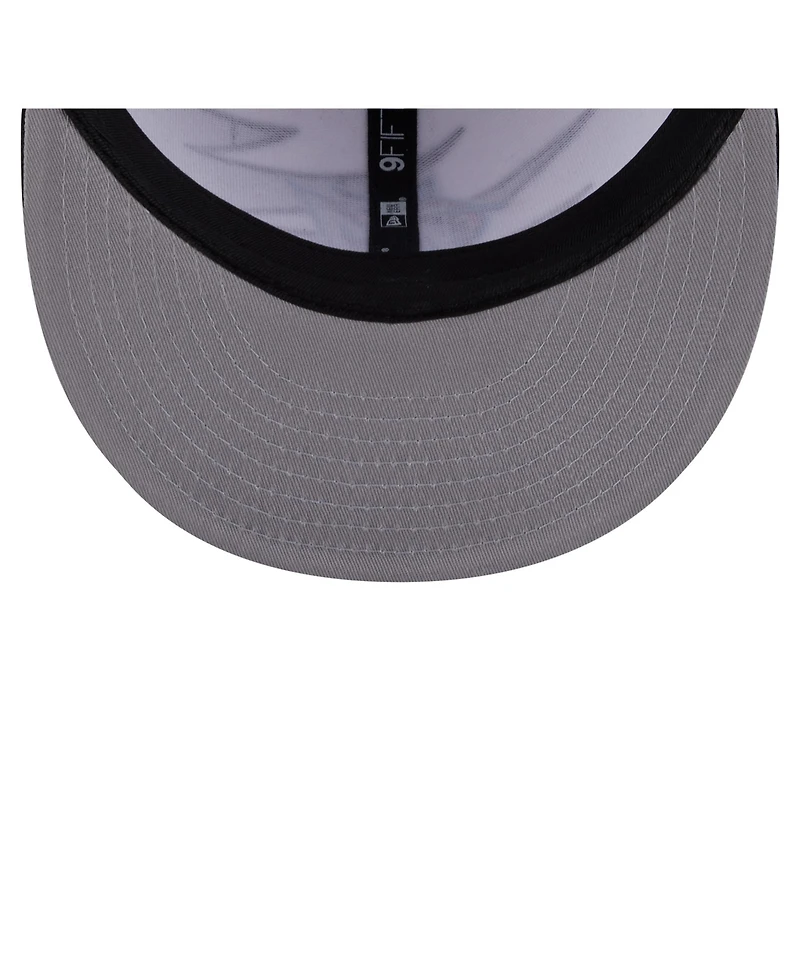 New Era Men's Black/White Miami Marlins Jagged 9FIFTY Snapback Hat