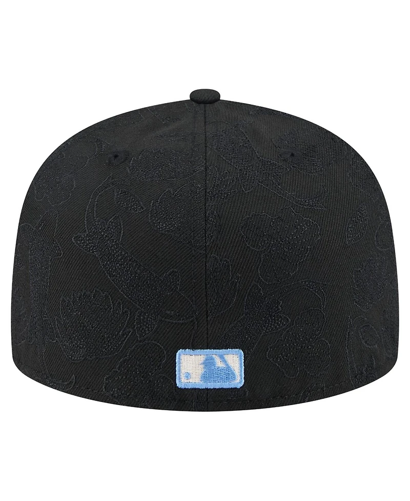 New Era Men's Black Philadelphia Phillies Tonal Koi 59FIFTY Fitted Hat