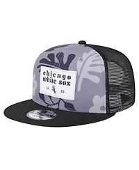 New Era Men's Black Chicago White Sox Bikini Bottom Trucker 9FIFTY Snapback Hat