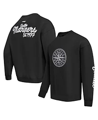 Pro Standard Men's Black Seattle Mariners Paint The City Dropped Shoulder Pullover Sweatshirt