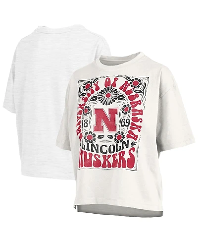Pressbox Women's White Nebraska Huskers Harmony Oversized T-Shirt