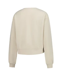ZooZatz Women's Sand Notre Dame Fighting Irish Cropped Crewneck Sweatshirt