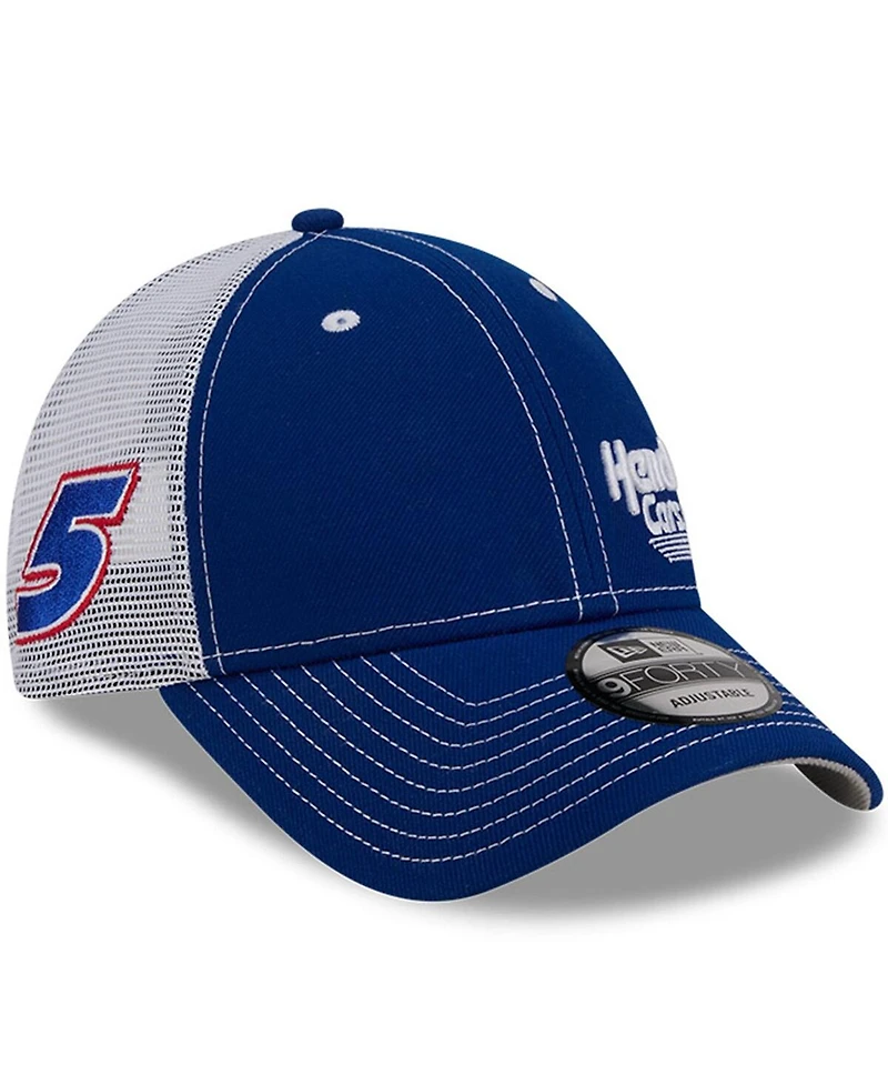 New Era Men's Royal/White Kyle Larson Hendrickcars.com 9FORTY Trucker Adjustable Hat