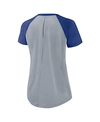 Nike Women's Heather Gray Kansas City Royals Summer Breeze Raglan Fashion T-Shirt