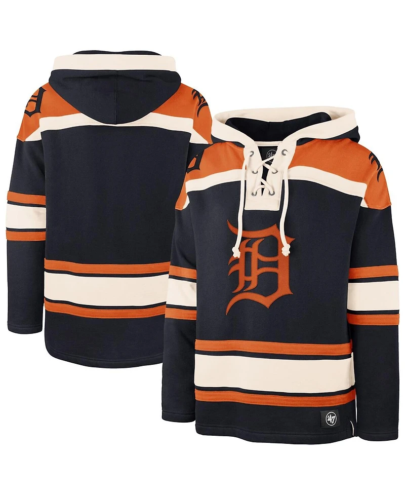 '47 Brand Men's Navy Detroit Tigers Superior Lacer Pullover Hoodie