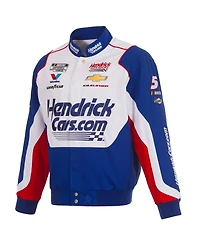 Jh Design Men's Royal/White Kyle Larson HendrickCars.com Full-Snap Twill Uniform Jacket